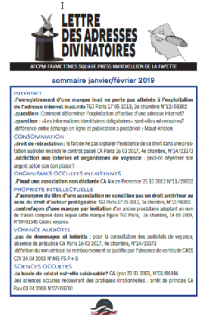 La lettre des Adresses Divinatoires